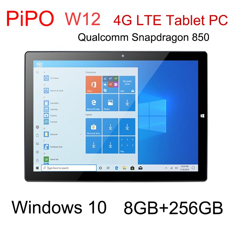 PiPO W12 4G LTE º PC,  10 ý,  巡 850 Ÿ ھ, 12.3 ġ, 8GB RAM, 256GB ROM, 2.96GHz, 10000mAh, 13MP